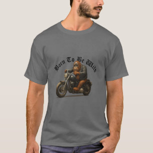 Camiseta Engraçado Orangutan Em Uma Moto
