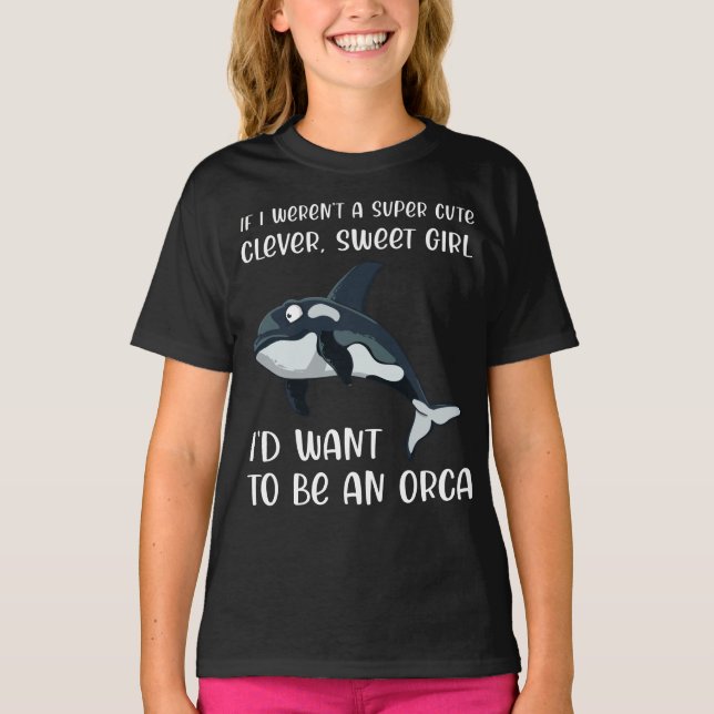 Camiseta Engraçado Orca Lover Girl Cita Dizendo Assassino d (Frente)