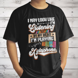 Camiseta Engraçado ouvir na minha cabeça Estou tocando Xylo