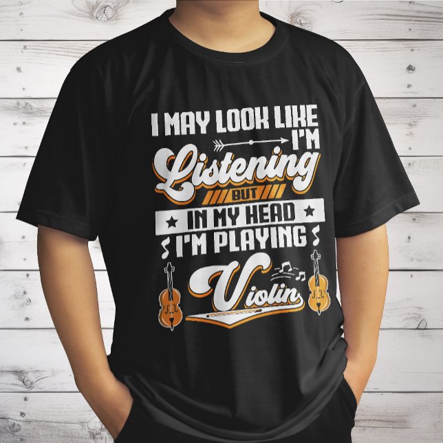 Camiseta Engraçado ouvir na minha cabeça que estou tocando  (Criador carregado)