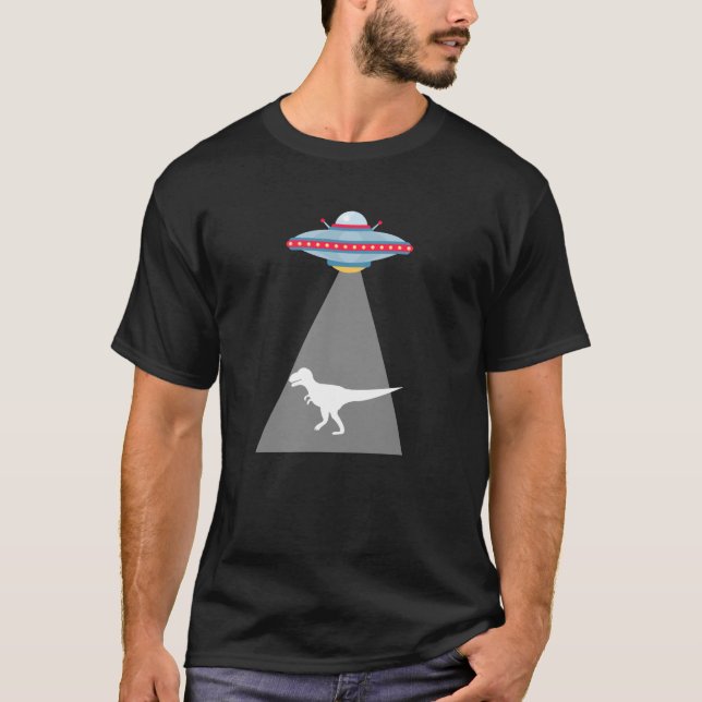 Camiseta Engraçado OVNI Dinossauro (Frente)