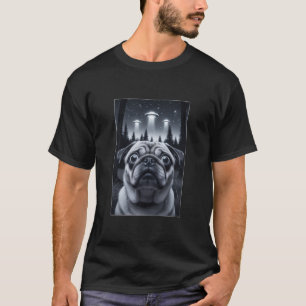 Camiseta Engraçado OVNI Pug Selfie Alienígena Dog Dover Gif