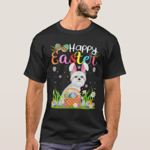 Camiseta Engraçado Ovo Caçando Felz pascoa de Cachorro Coel