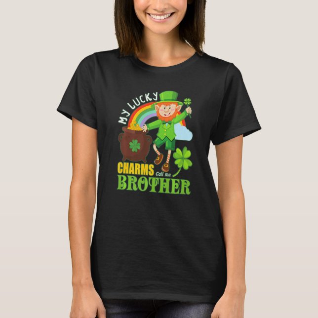 Camiseta Engraçado Paddy Day St Patricks Sortudos Charme Me (Frente)