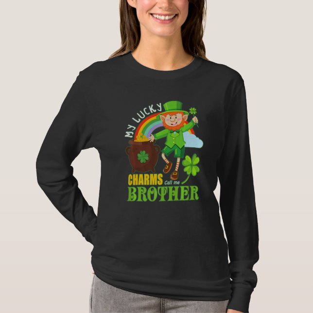 Camiseta Engraçado Paddy Day St Patricks Sortudos Charme Me (Frente)