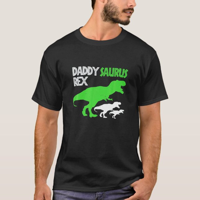 Camiseta Engraçado Padre Daddysaurus Rex Pai Dinossauro (Frente)