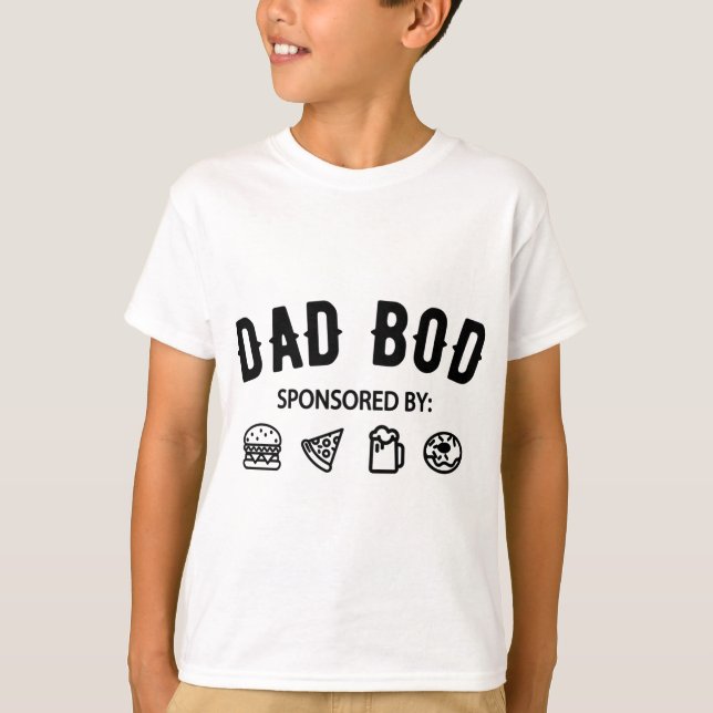 Camiseta Engraçado Padre Pai Bod patrocinado por Burgers Pi (Frente)