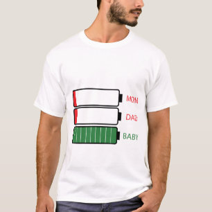 Camiseta Engraçado Pai da mãe, bebê presente nas bateria