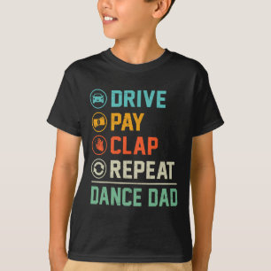 Camiseta Engraçado Pai Dança Dirigindo Turno Repetitivo Dan