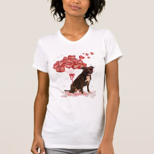 Camiseta Engraçado Pai de Cachorro Dia de os namorados Pitb