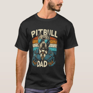 Camiseta Engraçado Pai Pitbull Cachorro Para Homens