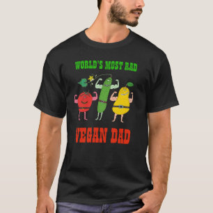 Camiseta Engraçado PAI RAD VEGAN Vegetais Flexíveis Músc