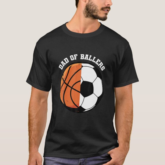 Camiseta Engraçado Pai T De Balas, Futebol Bas (Frente)