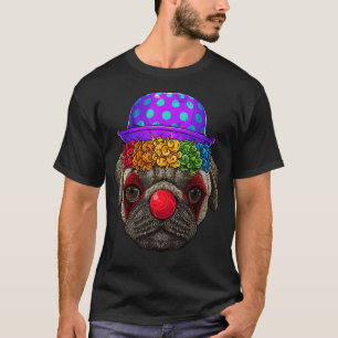 Camiseta Engraçado Palhaço Pug Circus Carnival Tema de Cach