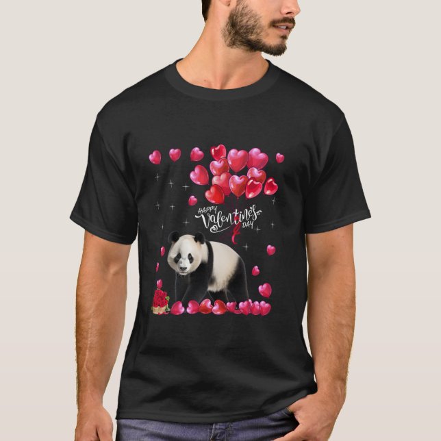 Camiseta Engraçado Panda Bear Namorados Dia dos Animais Hea (Frente)