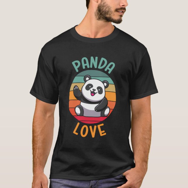 Camiseta Engraçado Panda Bear Panda Love Boys (Frente)