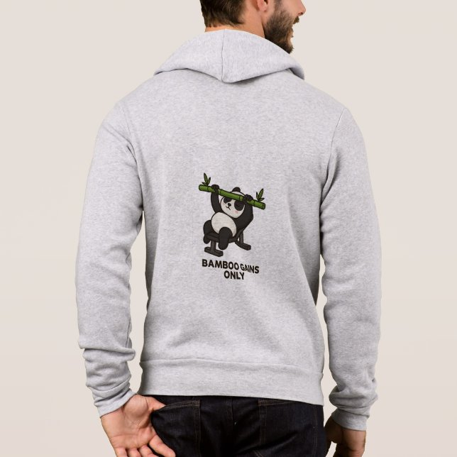 Camiseta Engraçado Panda Gym Hoodie - Bamboo Gyms apenas Ma (Verso)