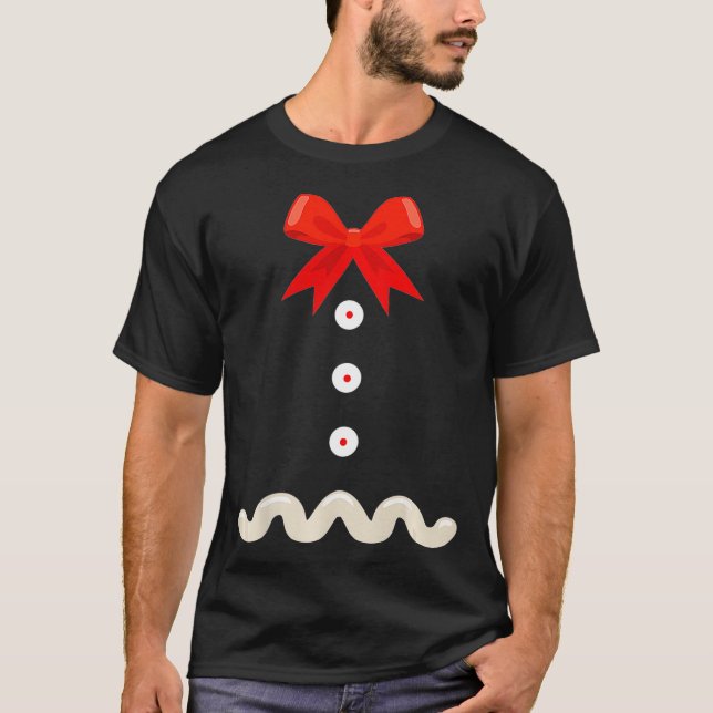 Camiseta Engraçado Pão de Natal Gingerpão Homem Figurino Su (Frente)