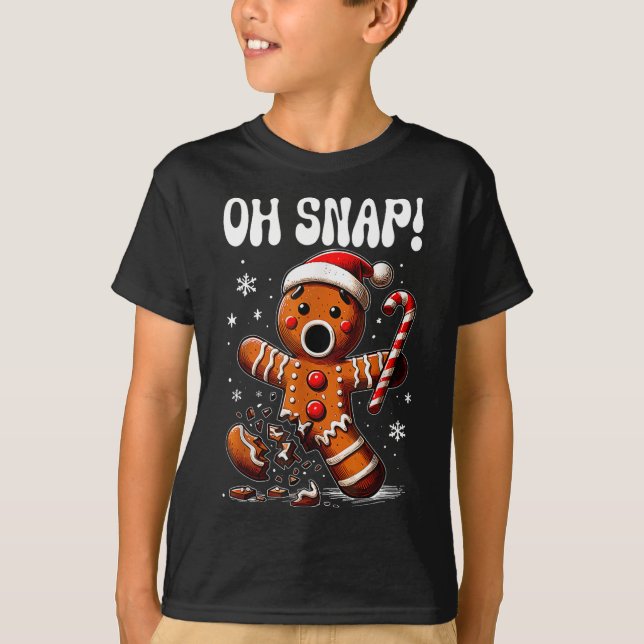 Camiseta Engraçado Pão de Natal Homem de Bolo Paj (Frente)