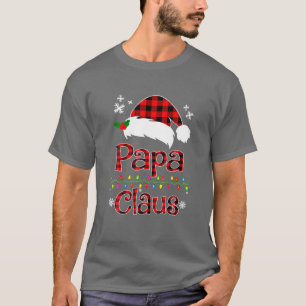 Camiseta Engraçado Papá Claus Xadrez Vermelha Papais noei