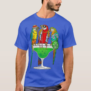 Camiseta Engraçado Papagaio Havaiano Margarita Presente Pa