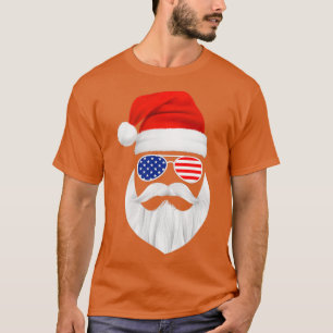 Camiseta Engraçado Papai Noel encara óculos escuros com bar