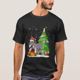 Camiseta Engraçado Papai Noel Fio de Natal Fox Terrier N