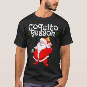 Camiseta Engraçado Papai Noel Natal Porto Rico Coquito S