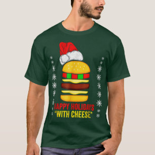 Camiseta Engraçado Papai Noel Que Queijo De Natal Floco De 