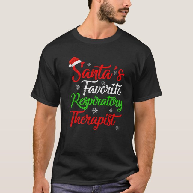Camiseta Engraçado Papai noel Xmas Terapêutica Respiratória (Frente)