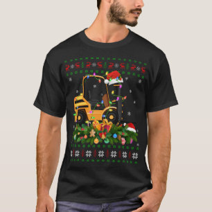 Camiseta Engraçado Papais noeis da árvore de iluminação do