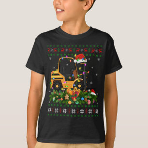 Camiseta Engraçado Papais noeis da árvore de iluminação do 