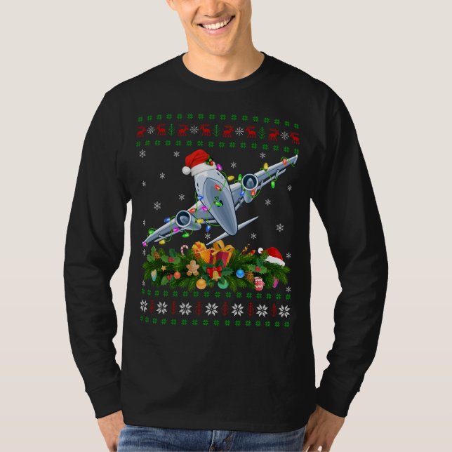 Camiseta Engraçado Papais noeis de árvores de iluminação do (Frente)