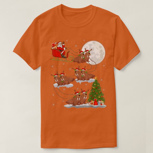 Camiseta Engraçado Papais noeis de árvores de iluminação do (Frente do Design)