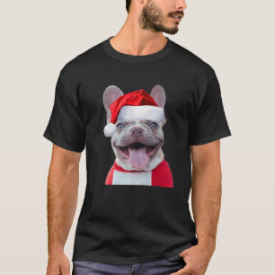 Camiseta Engraçado Papais noeis de Buldogue Francês Figurin