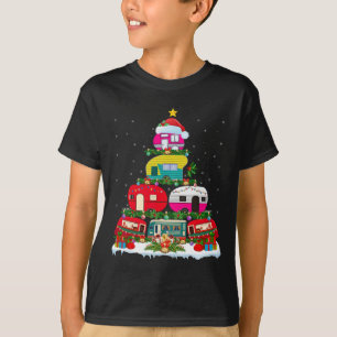 Camiseta Engraçado Papais noeis De Iluminação Xmas Acampand