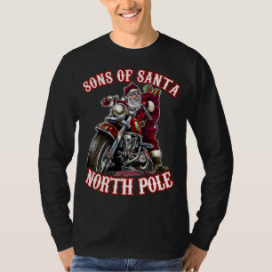 Camiseta Engraçado Papais noeis de motocicleta Vovô Filhos 