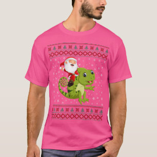 Camiseta Engraçado Papais noeis de Natal Feias Andando Cama