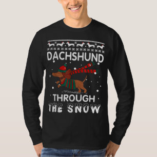 Camiseta Engraçado Papais noeis de Natal Xmas Dachshund Dog