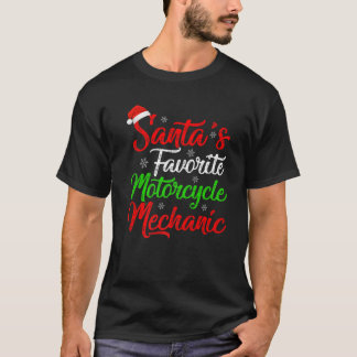 Camiseta Engraçado Papais noeis Xmas Favoritos Motocicleta 