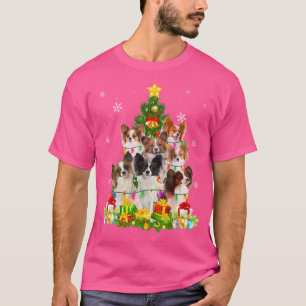Camiseta Engraçado Papillon Árvore de Natal Engraçado