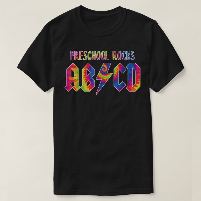Camiseta Engraçado para professores de pré-escola ABCD Rock (Frente do Design)