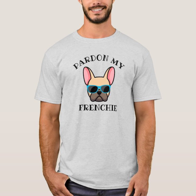 Camiseta Engraçado, Pardon, meu Francês, Luz Falsa, Buldogu (Frente)