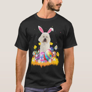 Camiseta Engraçado Páscoa de Ovo Bichon Frise Páscoa de Cãe