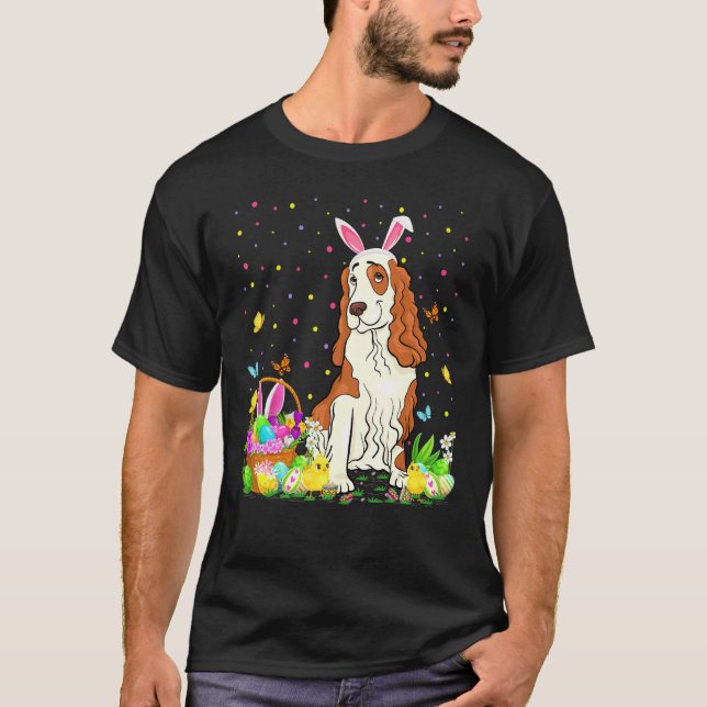 Camiseta Engraçado Páscoa de Ovos Caçando Páscoa de Cachorr (Frente)