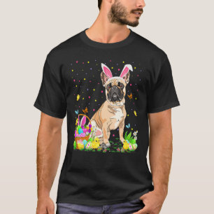 Camiseta Engraçado Páscoa no Ovo Caça ao Bulldog Francês Pá
