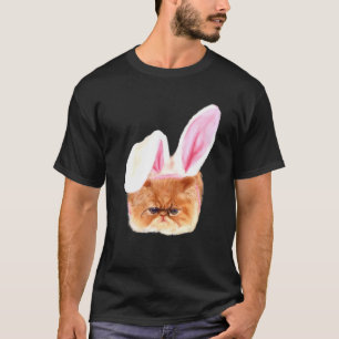 Camiseta Engraçado Páscoa Persa Gato Coelhinho Ouve Adoráve