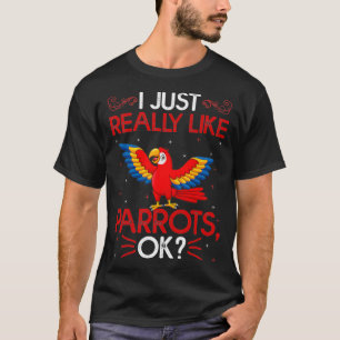 Camiseta Engraçado Pássaro de Papagaio Eu Gosto Muito De Pa