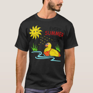 Camiseta Engraçado pato de biquíni nadando em laboratório p