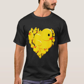 Camiseta Engraçado Pato De Borracha Corações De Pata Quack